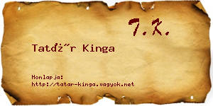 Tatár Kinga névjegykártya