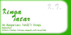 kinga tatar business card